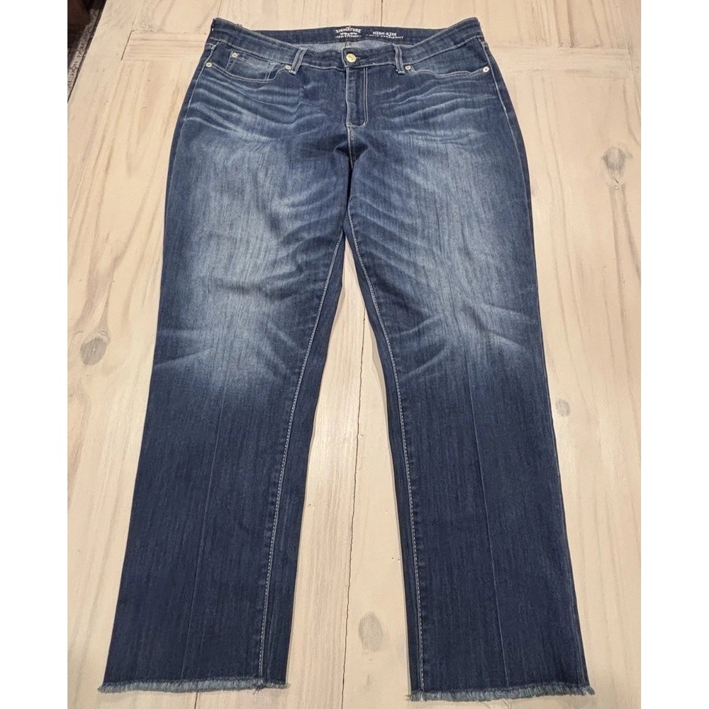 Signature Levi Strauss Womens Jeans 20 Dark Blue Wash High Rise Ankle Straight